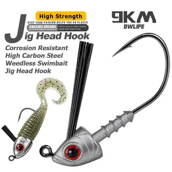 Anzuelos Jig Head sin enredos para swimbait con protector de fibra