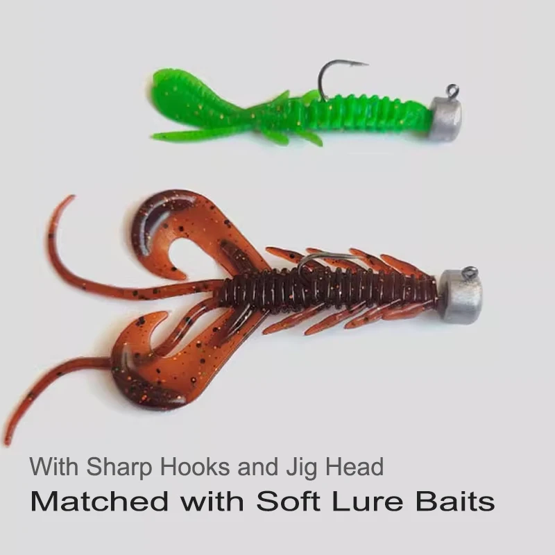 MrLurion Jig Head con púas, vástago para vinilo y lubina - imagen 4