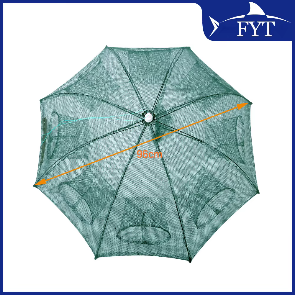Trampa automática portátil plegable de nailon malla fundida para peces