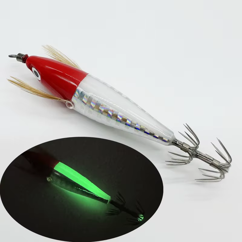 Pluma Calamar Horizontal Ackibbik – Luminosa para Pesca en Agua Salada - imagen 4