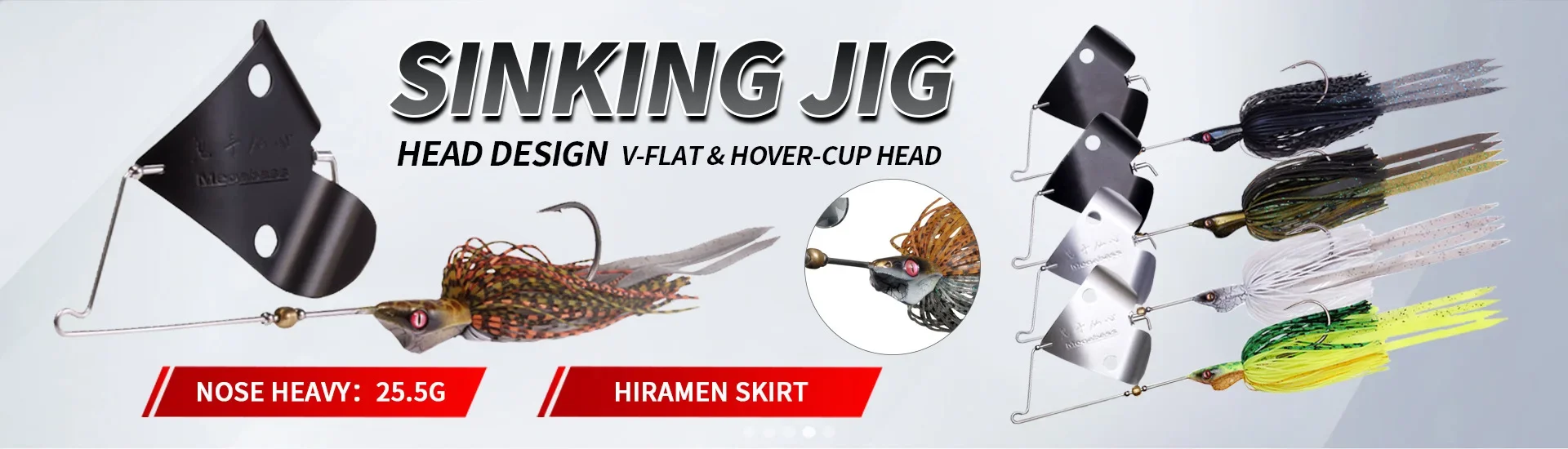 Señuelo jig jooyoo con cabeza V-flat Hover-cup