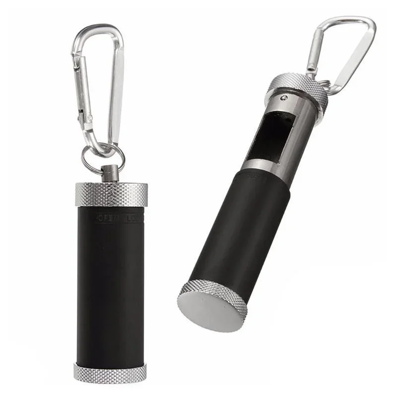 Cenicero portátil metálico cilíndrico con llavero EDC para fumar - imagen 3