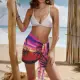 Pareo chifón cruzado corto para traje baño transparente - imagen 3