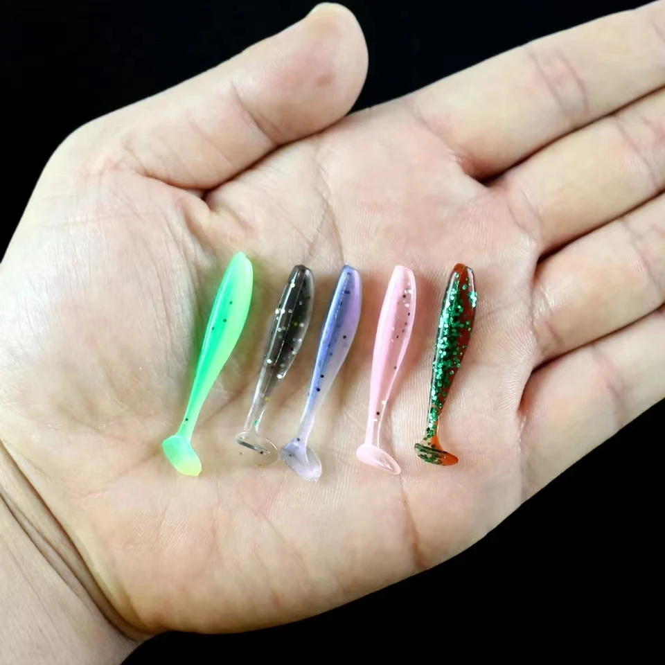 Señuelo de pesca blando tipo gusano con cola en T
