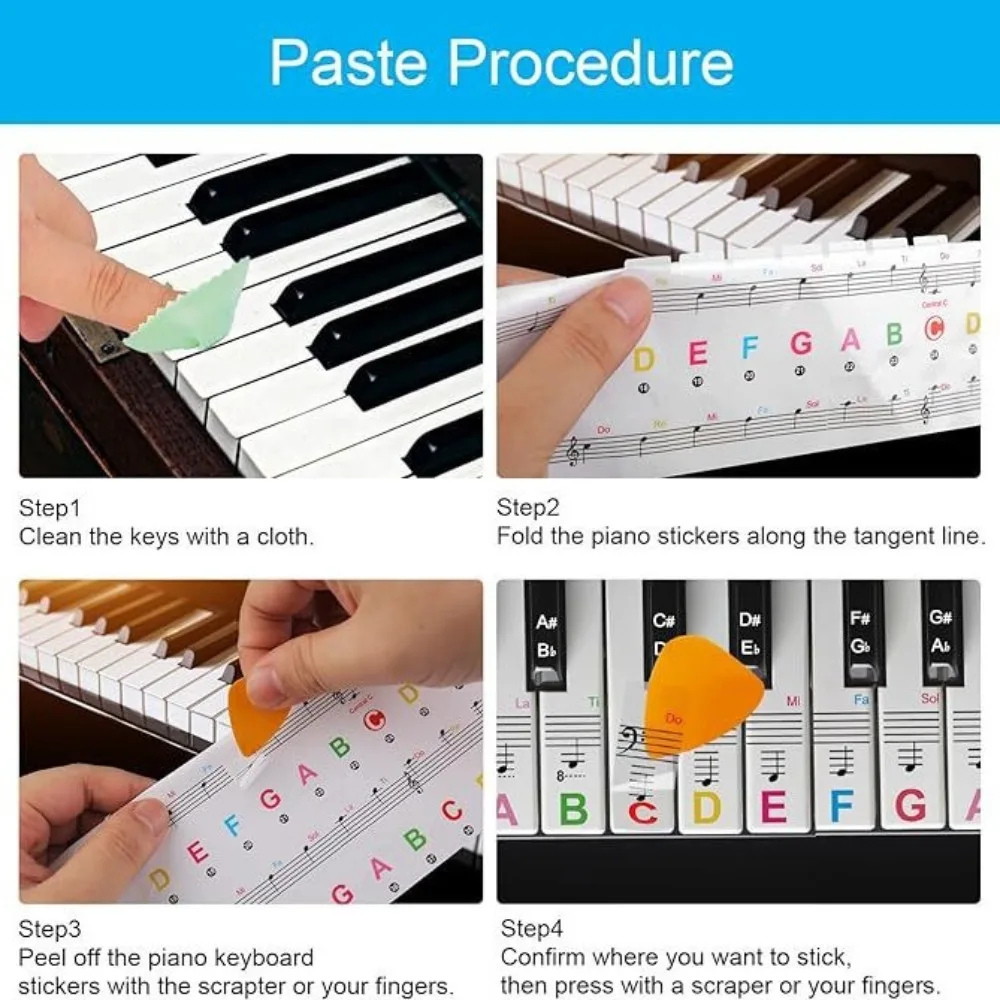 Pegatinas Piano espectro transparentes extraíbles para teclado - imagen 5