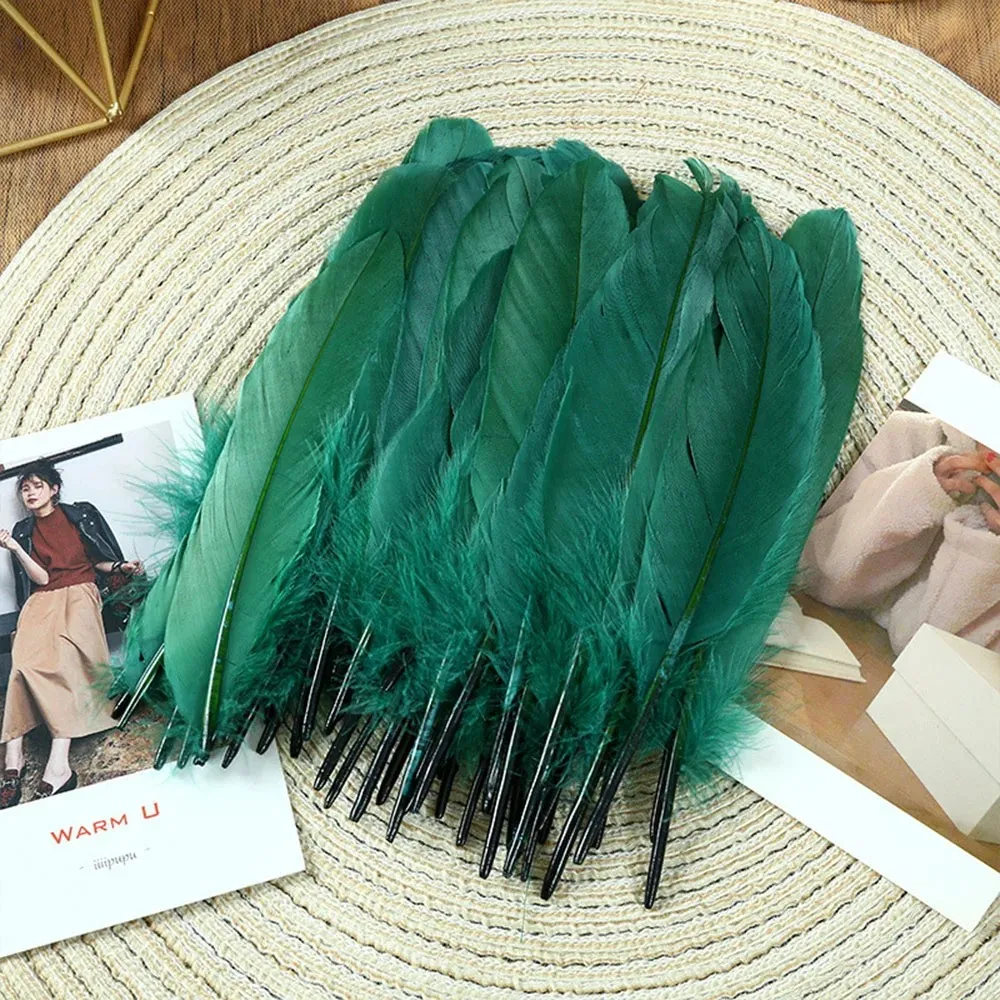 MNFT Plumas de Ganso Verdes Grandes para Mosca Seca - imagen 5