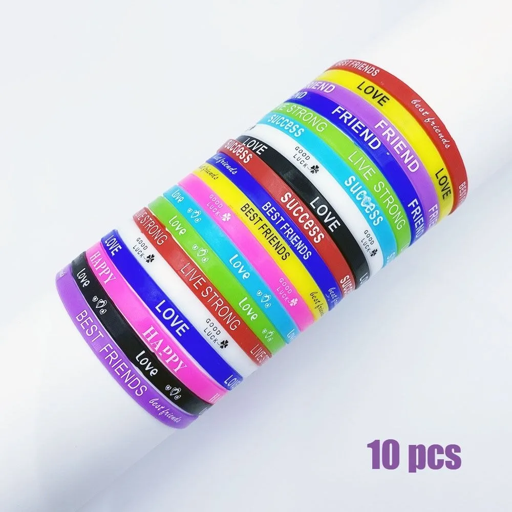 Pulsera silicona luminosa caramelo con letras motivacionales - imagen 4