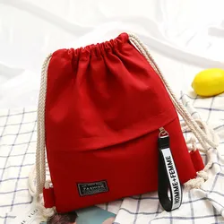 Mochila de lona con cordón – Bolso escolar para viaje unisex