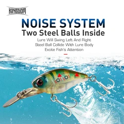 Kingdom Crankbait de hundimiento lento para lubina, señuelo duro