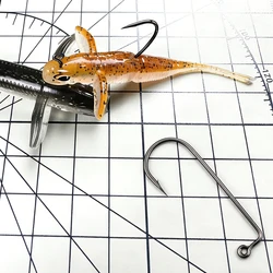 Anzuelos offset de acero alto carbono con púas para vinilo y jigs