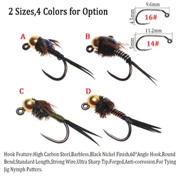 Jig Bead Head cobre Wifreo sin púas para ninfa y trucha