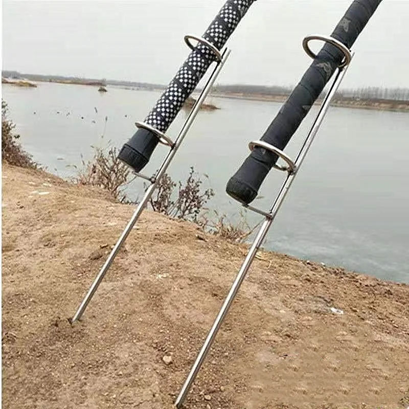 Soporte de caña doble anillo con horquilla única para orilla - imagen 5