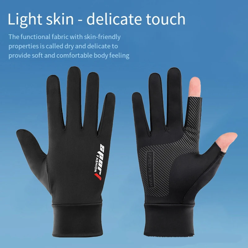 Guantes de pesca con 2 dedos – Impermeables y cortavientos, forro terciopelo - imagen 3