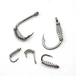 Anzuelos de acero inoxidable con resorte para cebo y carpa jigs