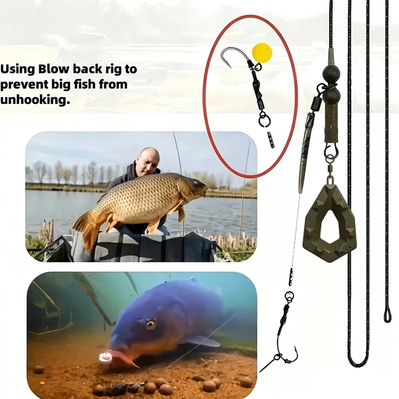Aparejos para carpa con plomos camuflaje diamante y anzuelos - imagen 4