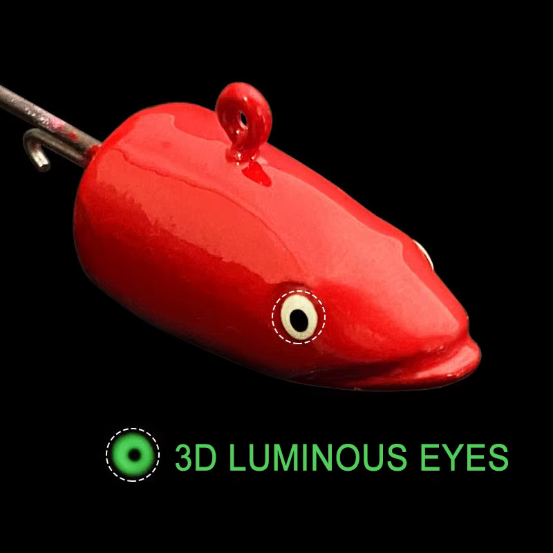 JYJ Jig Head 3D Ojos Inox para Lucio Lubina Vinilo Suave - imagen 5