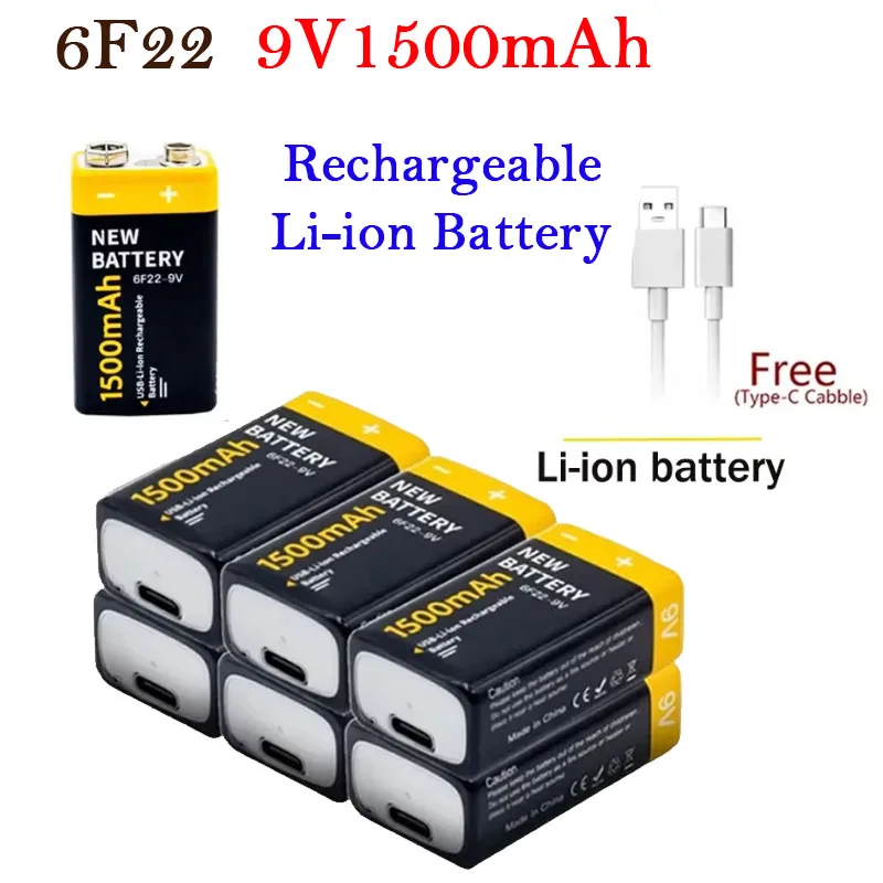 Batería recargable 9V USB-C para RC, micrófono y juguetes - imagen 4