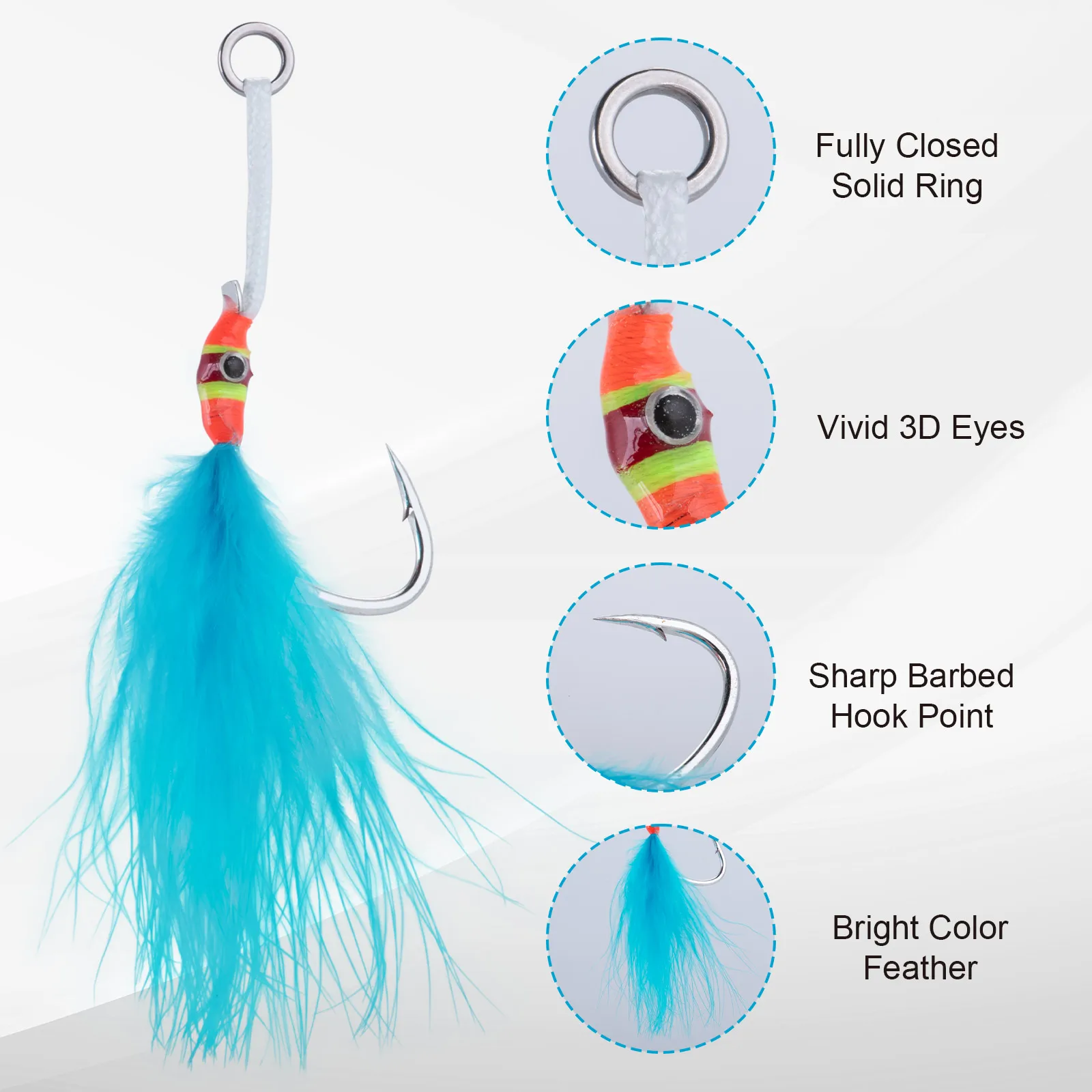 Goture anzuelos de asistencia para jigs alto contenido carbono - imagen 2