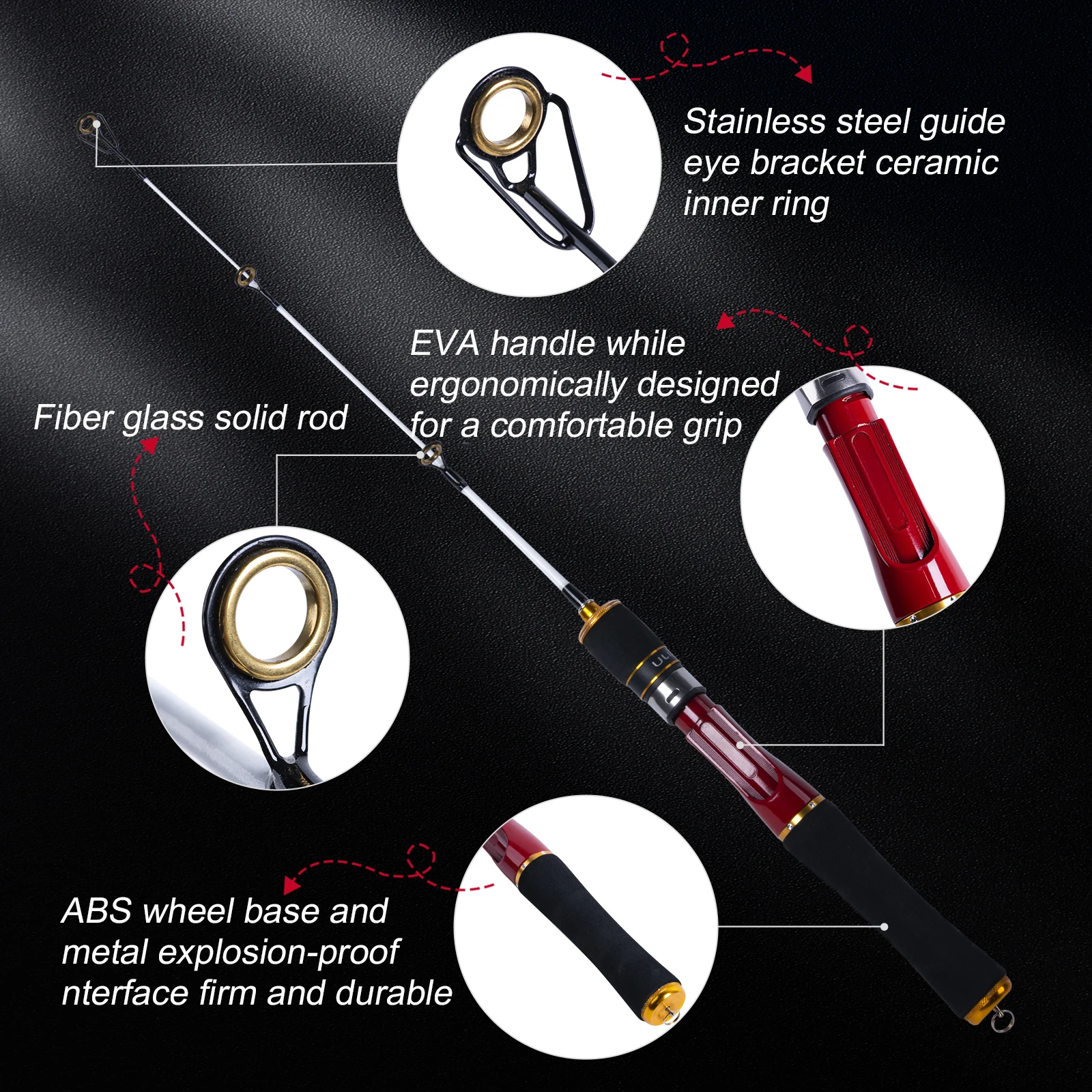 Experimente la comodidad y la precisión con esta caña de pescar ergonómica