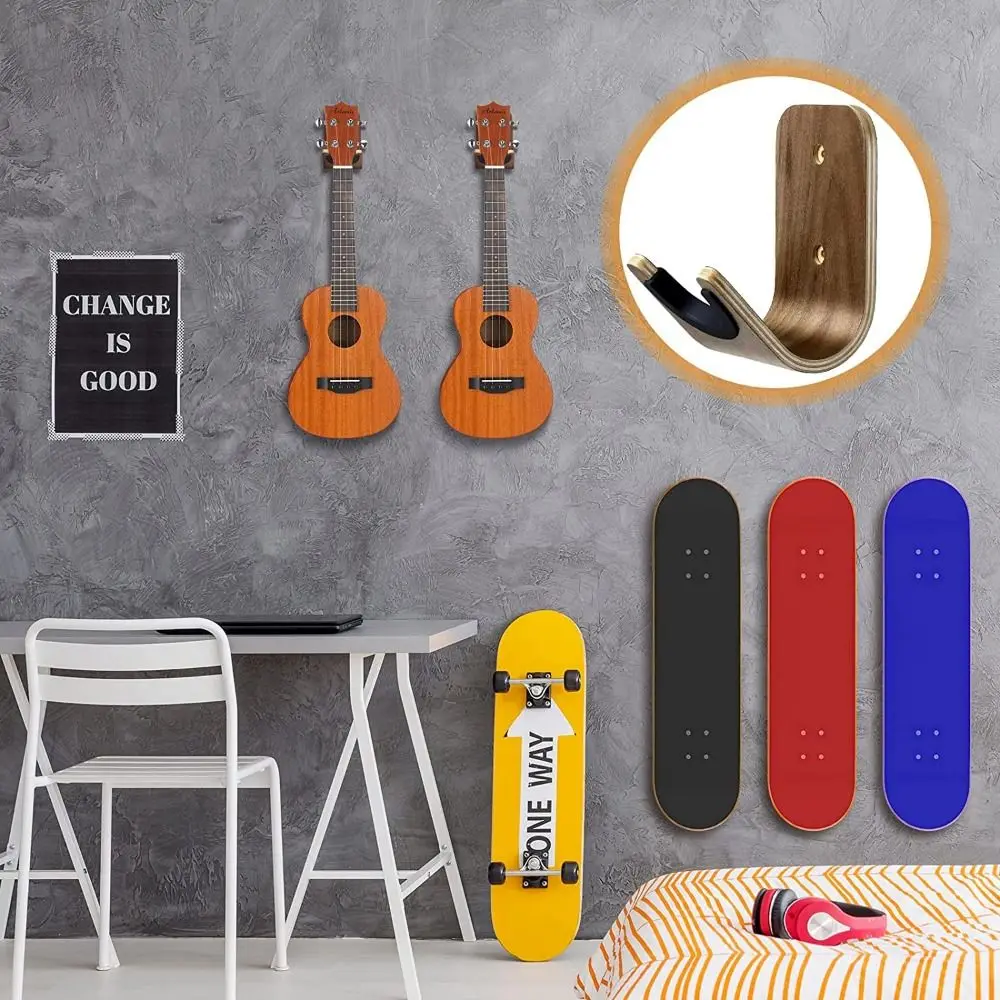 Soporte de pared con gancho para guitarra acústica y ukelele - imagen 4