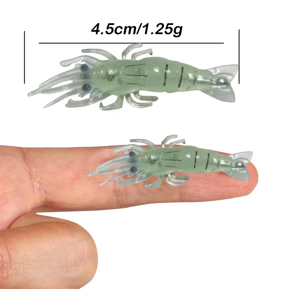 Señuelo camarón luminoso de vinilo – Cebo silicona para pesca de mar - imagen 3