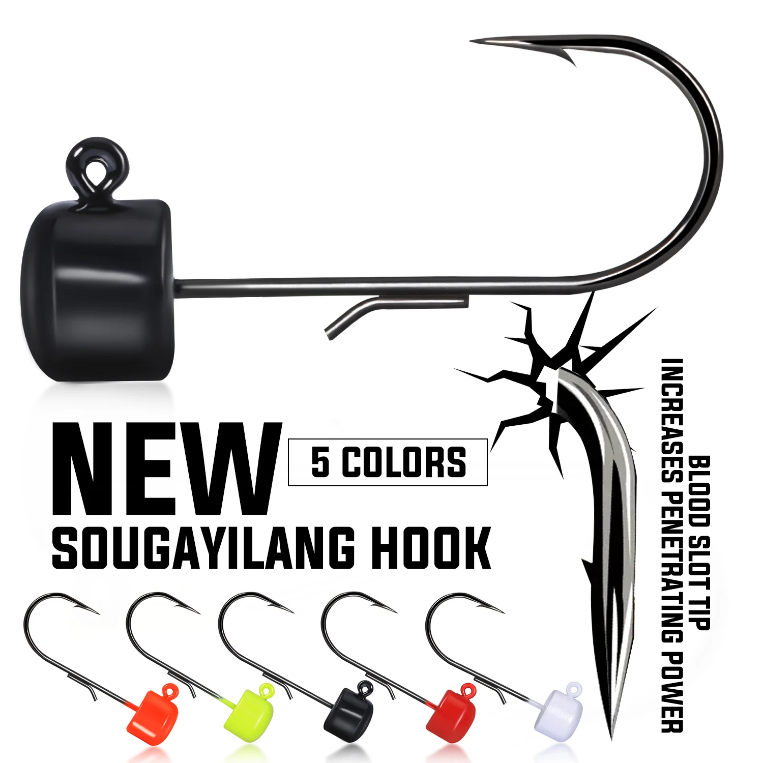 Sougayilang Jig Head 3.5-5.6g – Anzuelos para pesca de vinilos en agua dulce - imagen 4