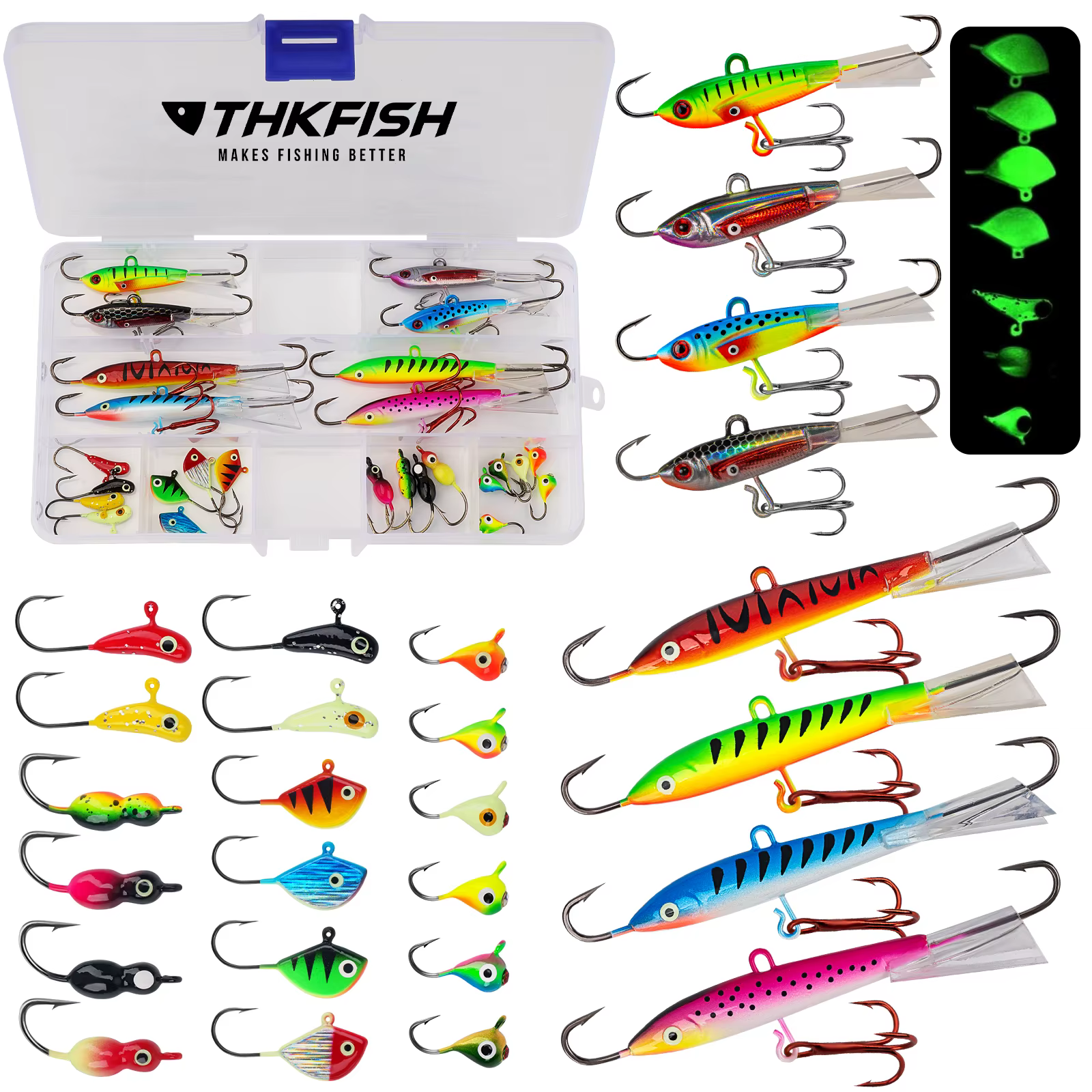 Kit Jig Head Micro Vinilos Luminosos – Anzuelos Pesca en Hielo