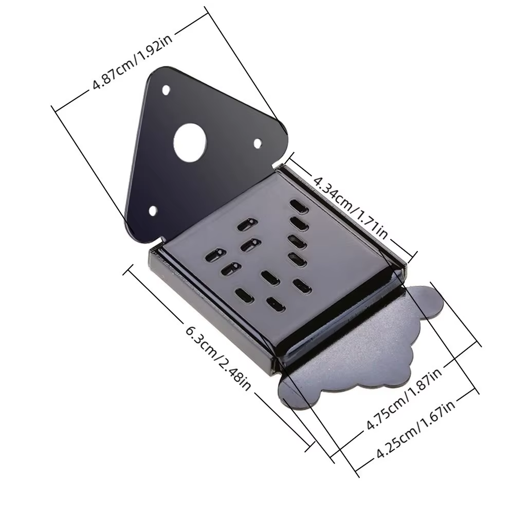 Tirante para Mandolina Plateado/Negro – Cubierta Extremo Trasero con Tornillos - imagen 2