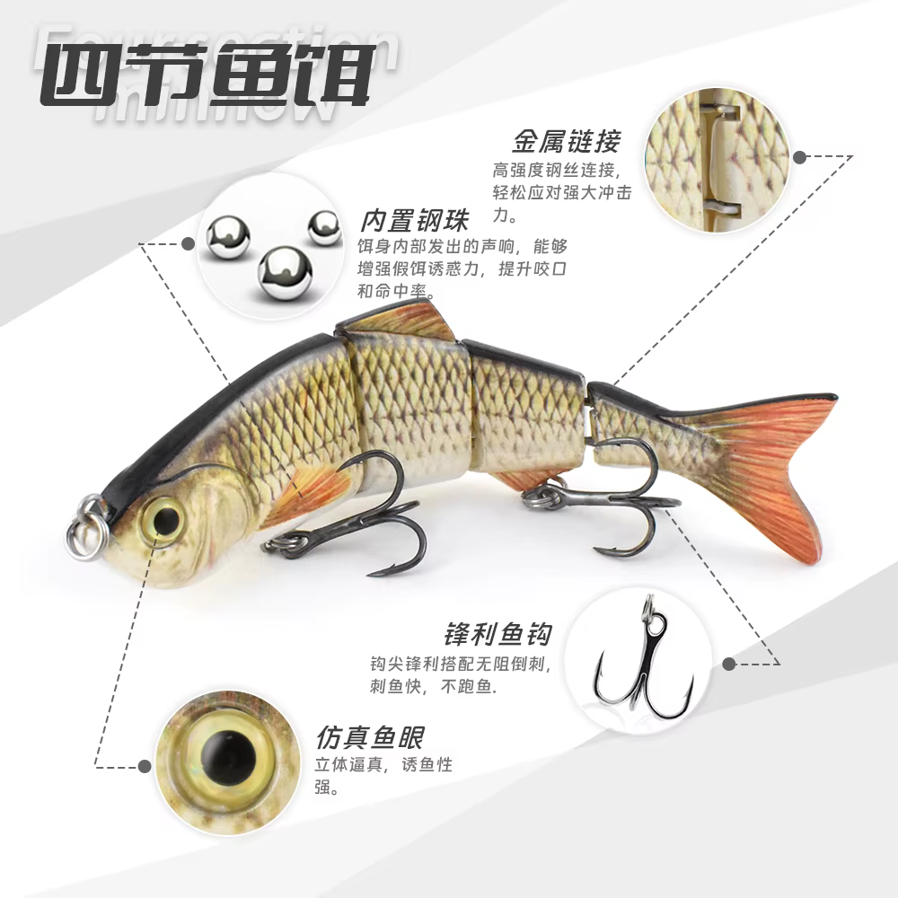 Crankbait Articulados 4.7" – Nadeo Profundo para Pescar Depredadores - imagen 4