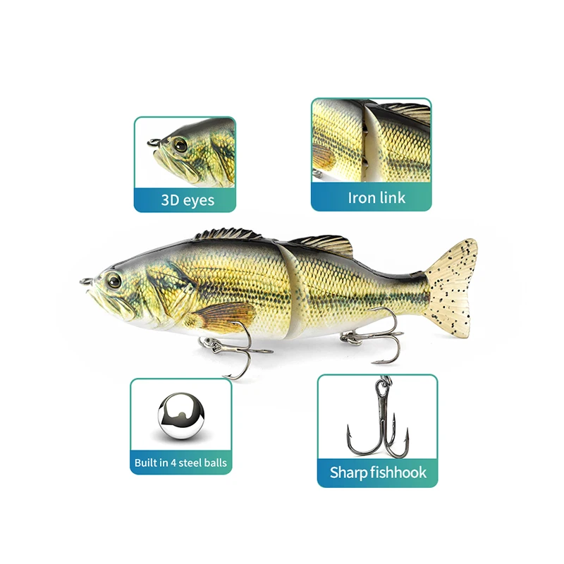 Glide Bluegill Wobbler que se hunde para lubina de cola blanda - imagen 4