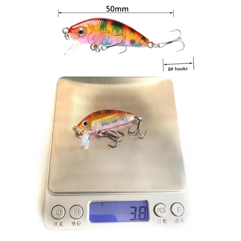 Minnow artificial Crankbait – Ojos 3D y anzuelos para pesca en agua salada - imagen 3
