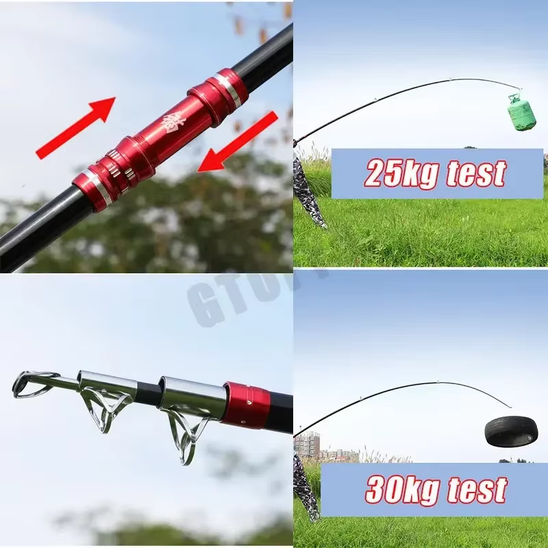Caña Telescópica Carbono 50kg Marina – Lance pesado desde barco - imagen 5