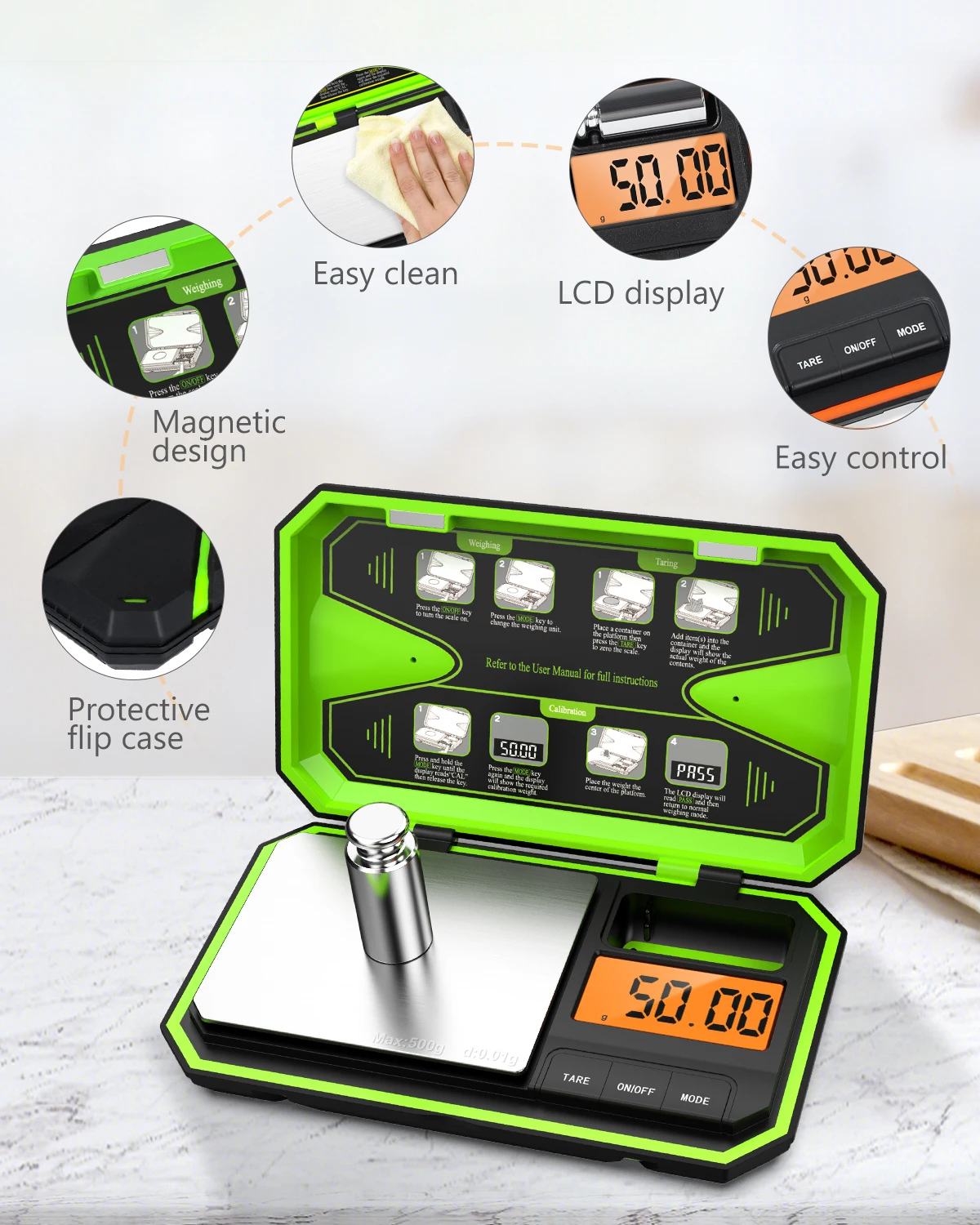 Mini báscula digital de bolsillo para medir con precisión