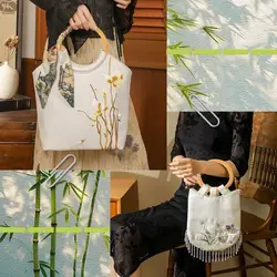 Asas redondas de ratán tejidas para bolsos y manualidades