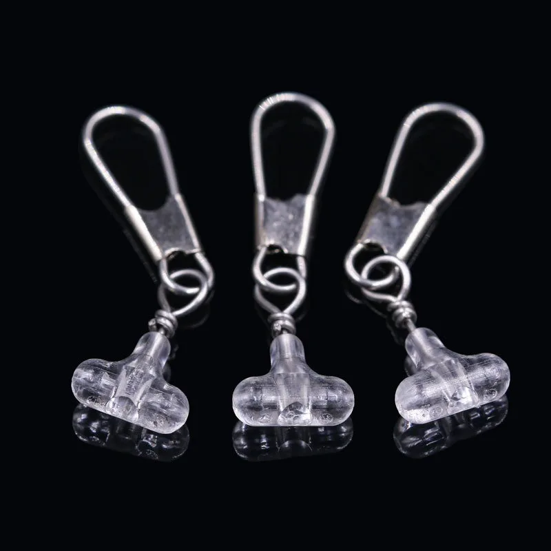 Cuentas Sabiki transparentes ovaladas de doble orificio conector triple