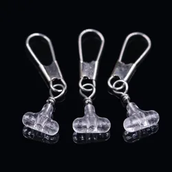 Cuentas Sabiki transparentes ovaladas de doble orificio conector triple