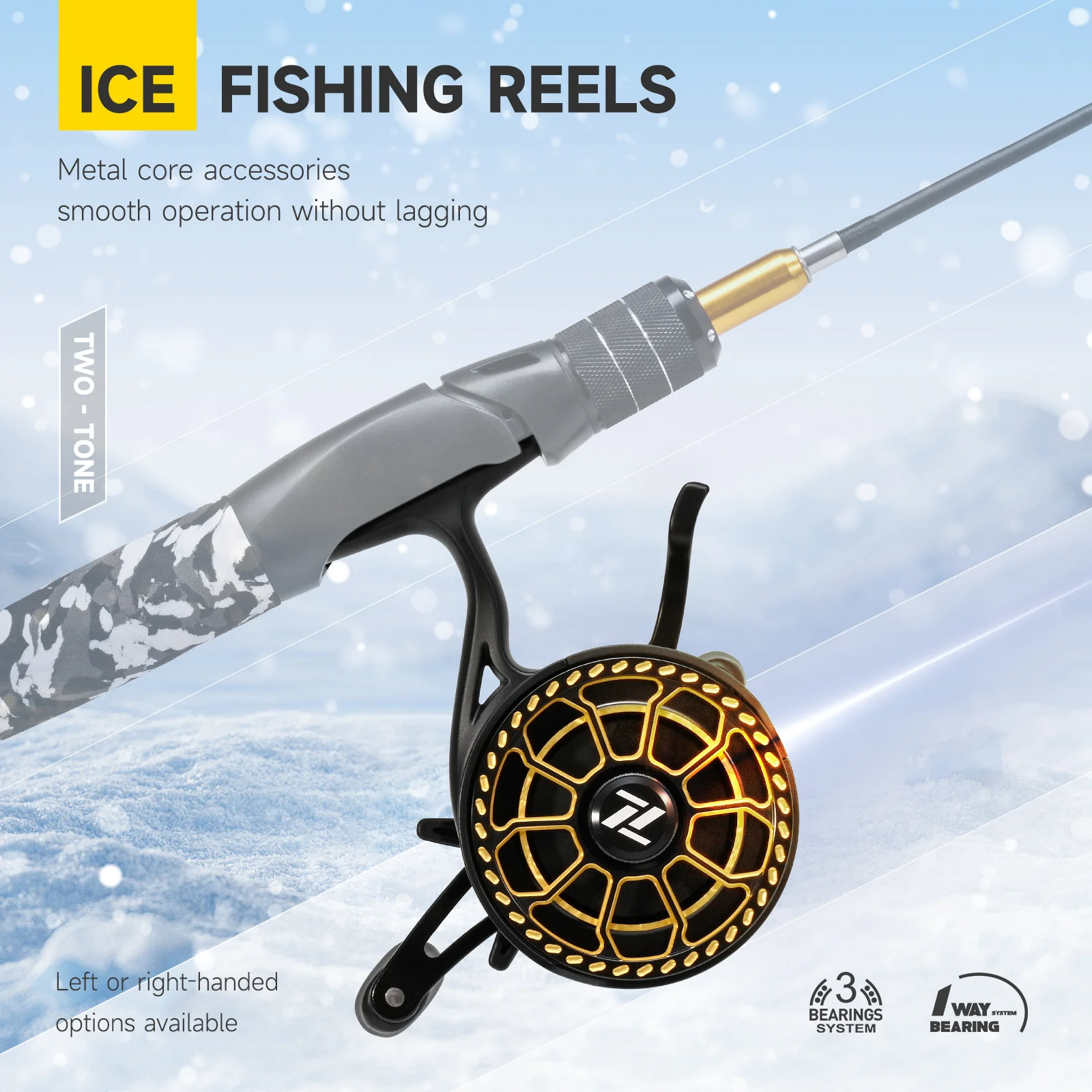 Carrete para pesca en hielo y uso profesional