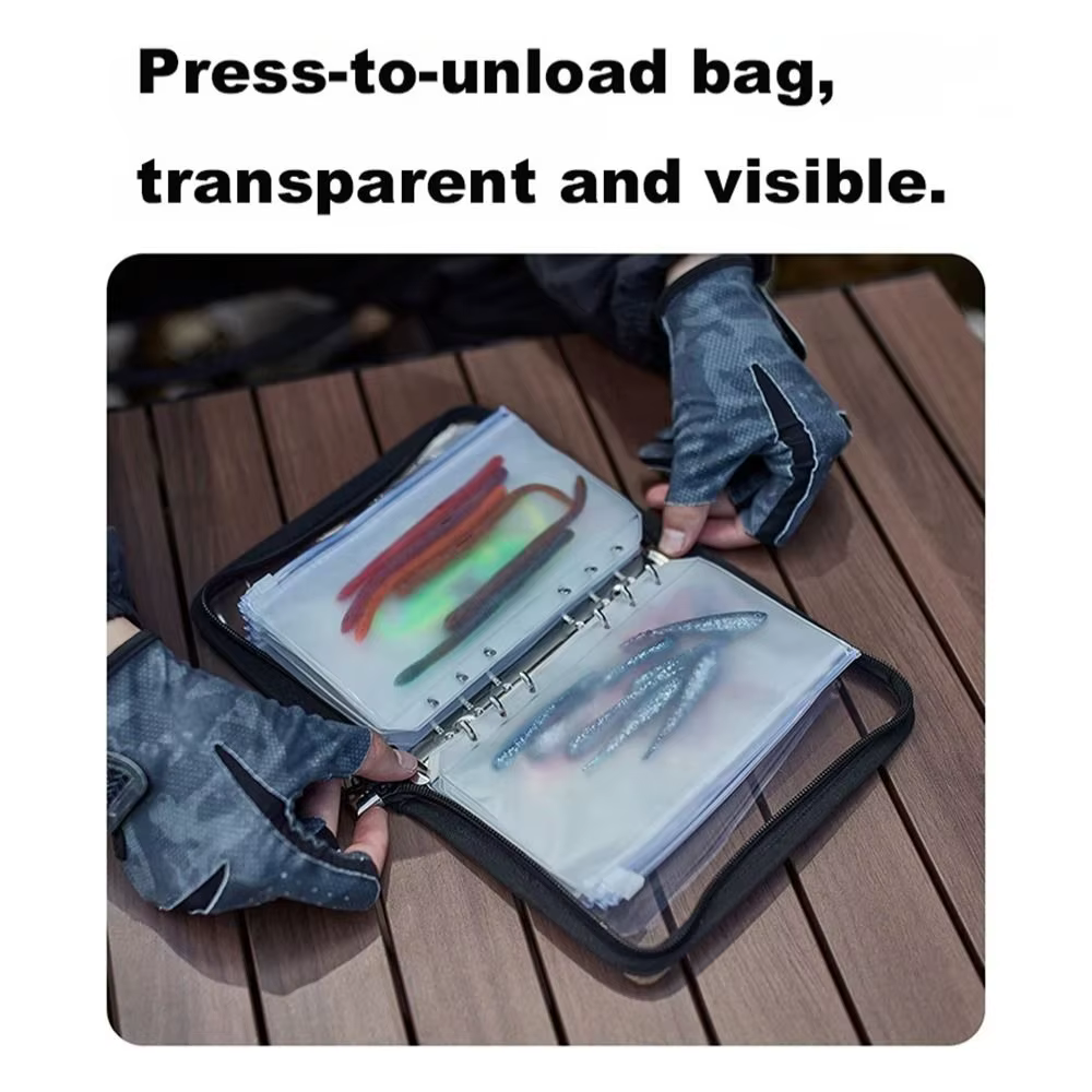 Bolsa transparente Luya A6 con cierre visible