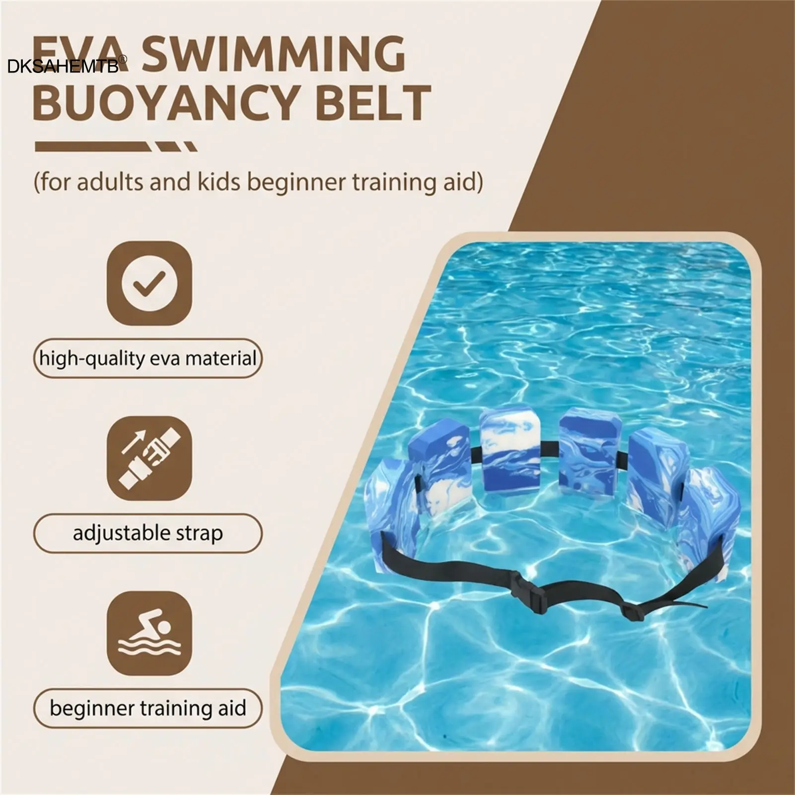 Cinturón de flotación EVA grueso portátil para natación - imagen 5