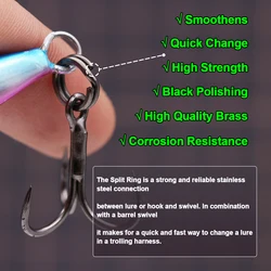 FishTrip anillo dividido acero inoxidable extrafuerte para jigging