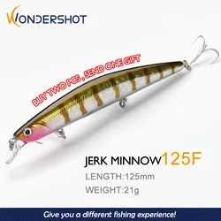 Wondershot Señuelo Jerk Minnow 125F - Cebo para pesca en mar