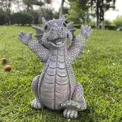 Estatua de jardín dragón LED en resina – Decoración pesca exterior
