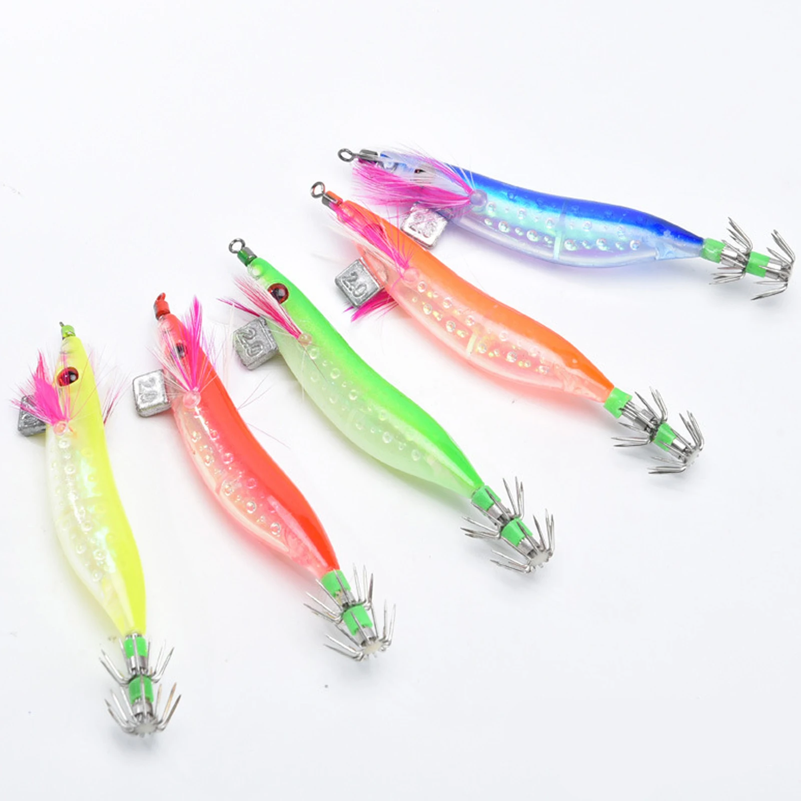 Anzuelos de calamar luminosos para pesca en el mar con púas - imagen 3