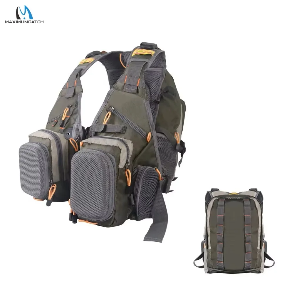 Chaleco de pesca con mosca MAXIMUMCATCH transpirable ajustable
