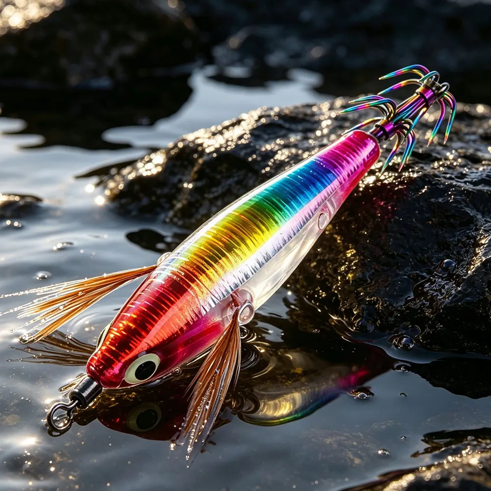 Señuelo jigging horizontal luminoso para calamar y sepias en mar - imagen 3