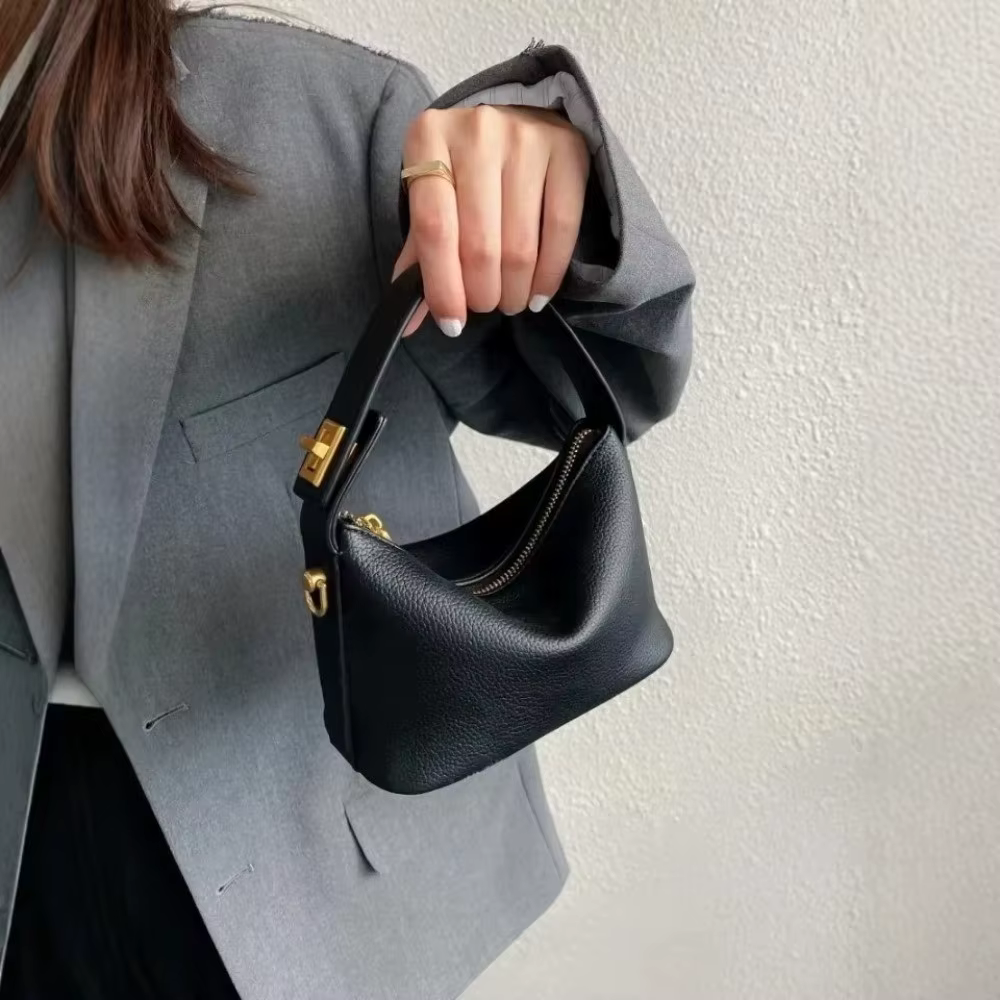 Bolso bandolera retro mujer piel suave pequeño cuadrado elegante - imagen 5