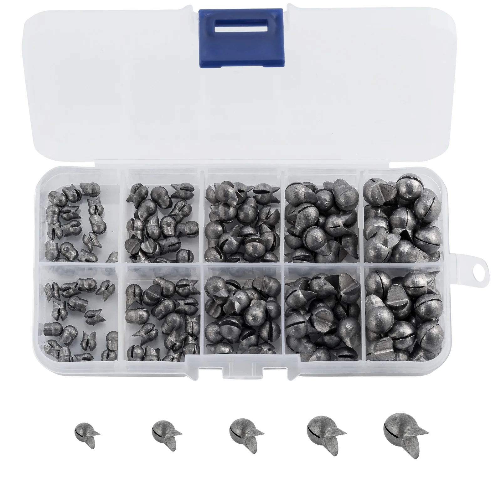 Plomos de pesca bala con clip reutilizables para trucha y lubina - imagen 2