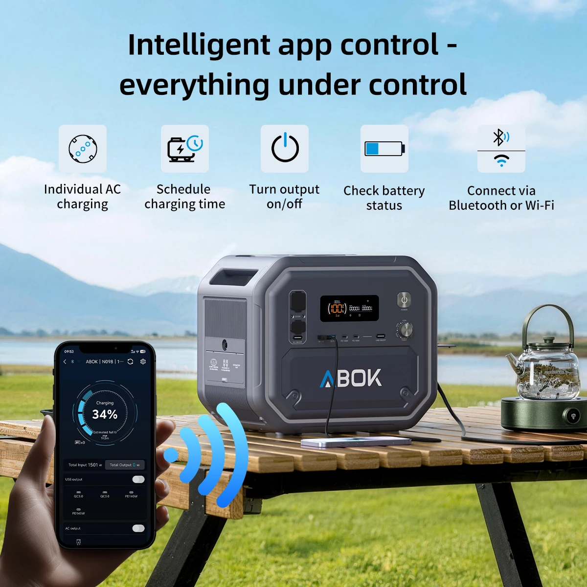Generador solar ABOK Ark2500 de onda sinusoidal pura LiFePO4 - imagen 4