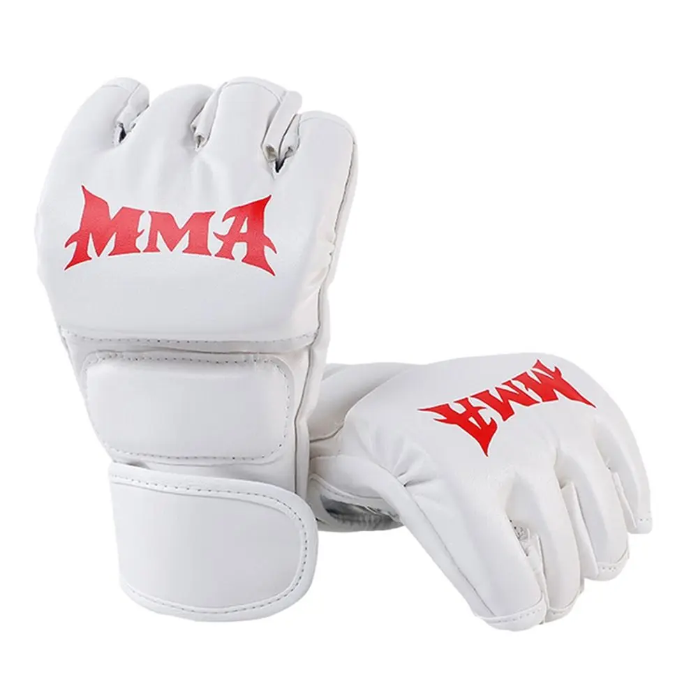 Guantes de boxeo profesionales de medio dedo con cojín de cuero - imagen 2