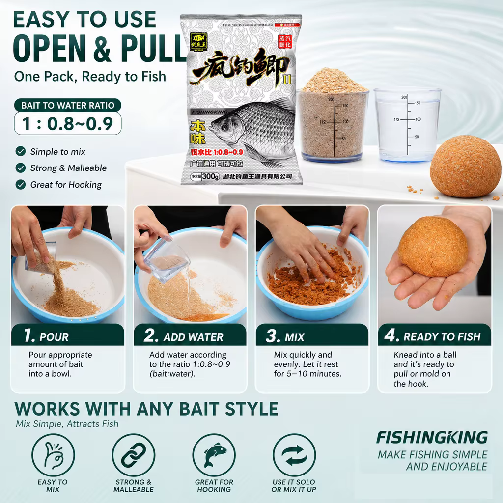 Cebo en Cereales Fishing King Crazy Bran para Carpa y Blanquillo
